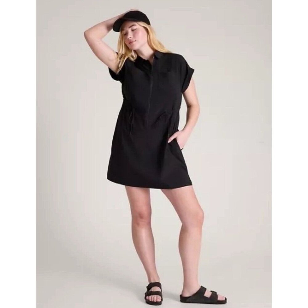 ATHLETA Topspin Dress Plus 2X Black #534777 NWT swimsuit coverup EUC